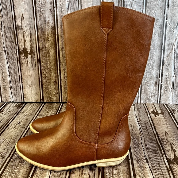 Cat & Jack Tall Riding Boots Big Girls Size 5 Brown NWT - Picture 6 of 8